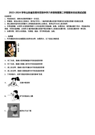 2023-2024学年山东省乐陵市实验中学八年级物理第二学期期末综合测试试题含解析.doc