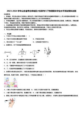2023-2024学年山东省枣庄峄城区六校联考八下物理期末学业水平测试模拟试题含解析.doc