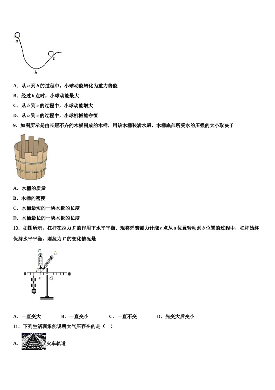 2023-2024学年山东省济宁市、曲阜市物理八下期末检测试题含解析.doc_第3页