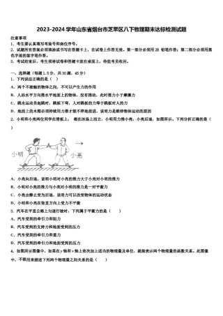 2023-2024学年山东省烟台市芝罘区八下物理期末达标检测试题含解析.doc