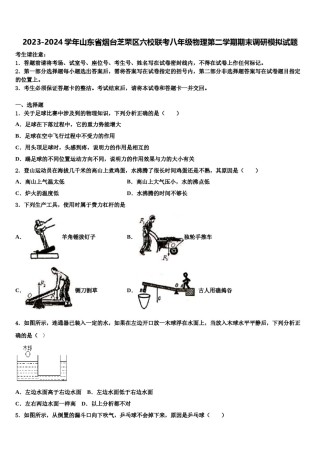 2023-2024学年山东省烟台芝罘区六校联考八年级物理第二学期期末调研模拟试题含解析.doc