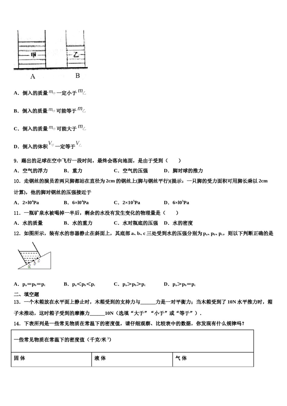 2023-2024学年山东省禹城市八下物理期末学业质量监测模拟试题含解析.doc_第3页
