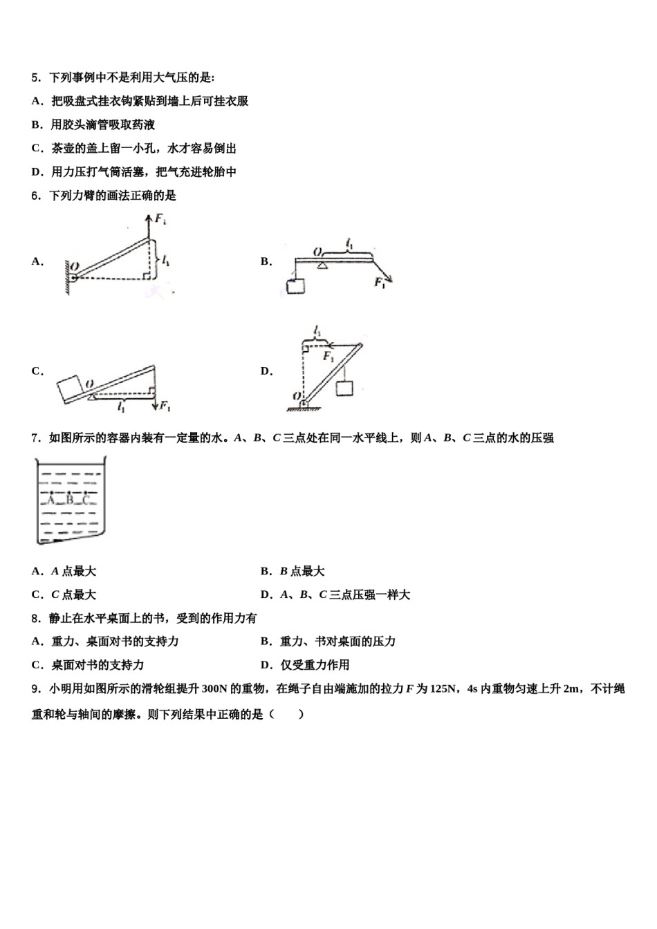 2023-2024学年山东省青岛市城阳九中学八年级物理第二学期期末经典模拟试题含解析.doc_第2页