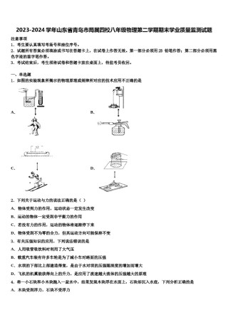 2023-2024学年山东省青岛市局属四校八年级物理第二学期期末学业质量监测试题含解析.doc
