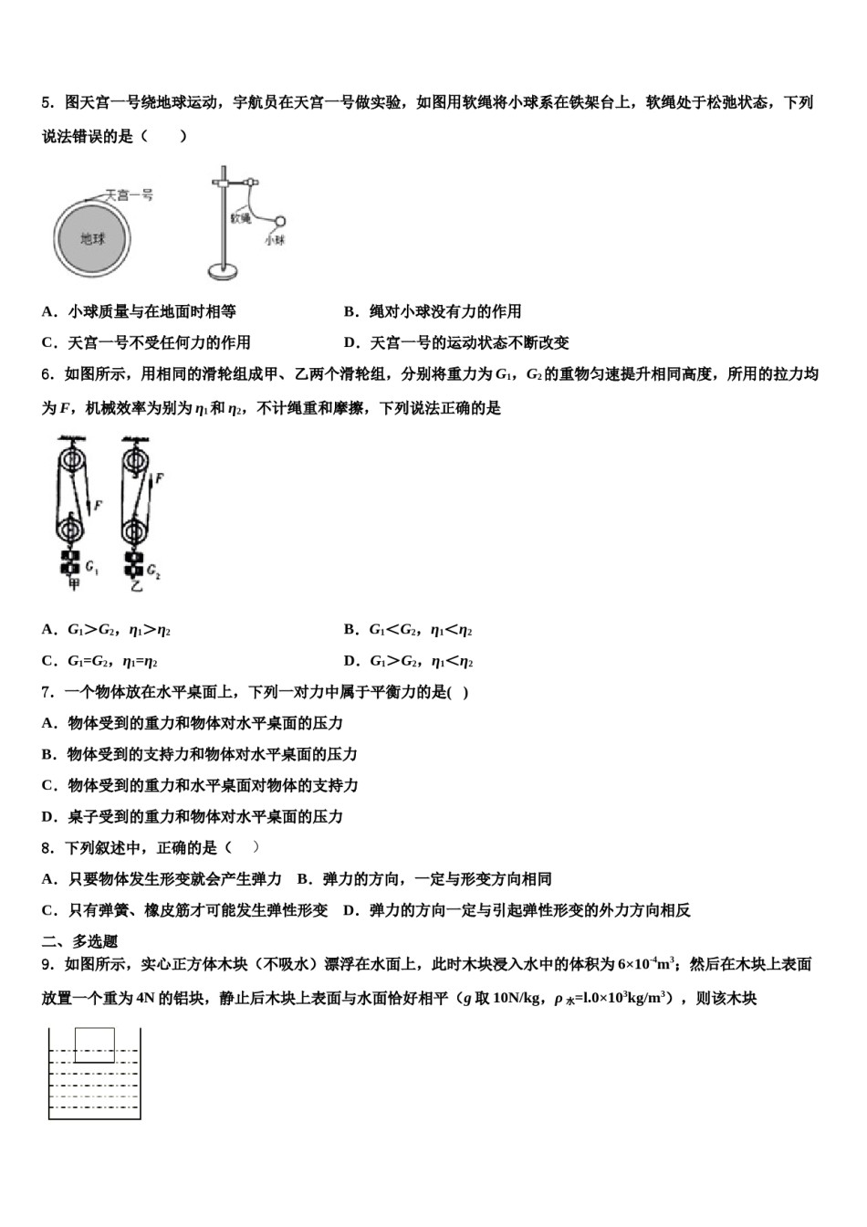 2023-2024学年山西省壶关县八下物理期末质量检测试题含解析.doc_第2页