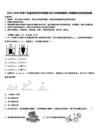 2023-2024学年广东省东莞市中学堂镇六校八年级物理第二学期期末达标检测试题含解析.doc
