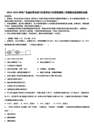2023-2024学年广东省东莞市虎门外语学校八年级物理第二学期期末监测模拟试题含解析.doc