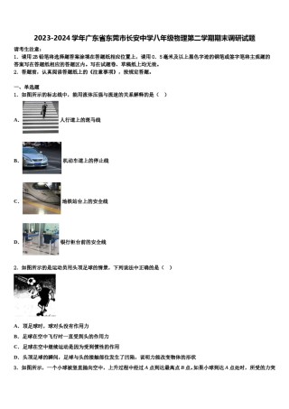 2023-2024学年广东省东莞市长安中学八年级物理第二学期期末调研试题含解析.doc