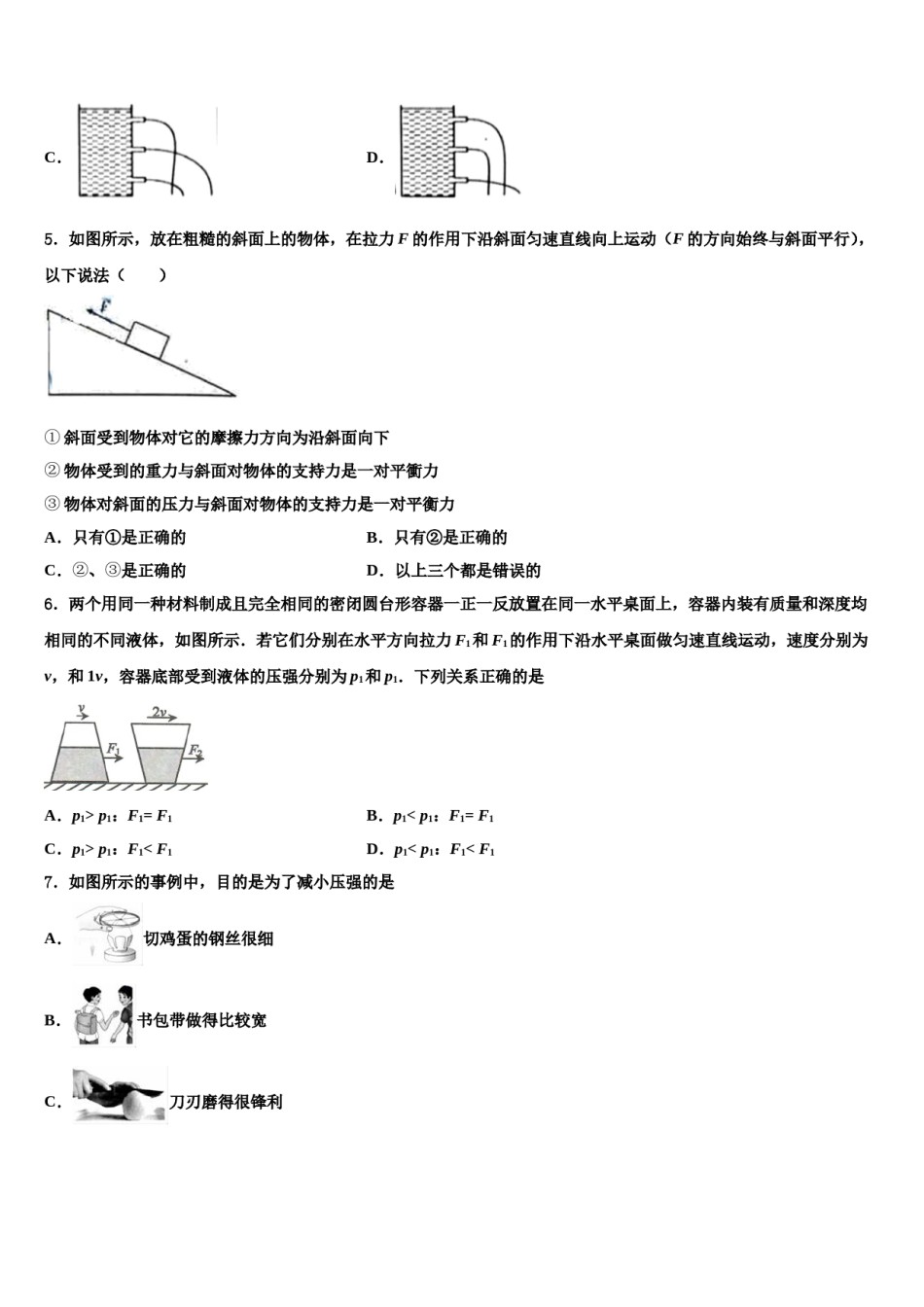 2023-2024学年广东省云浮市新兴县物理八下期末教学质量检测模拟试题含解析.doc_第2页