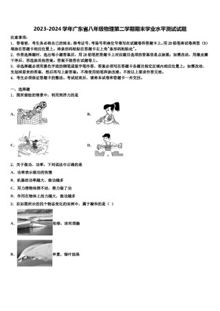 2023-2024学年广东省八年级物理第二学期期末学业水平测试试题含解析.doc