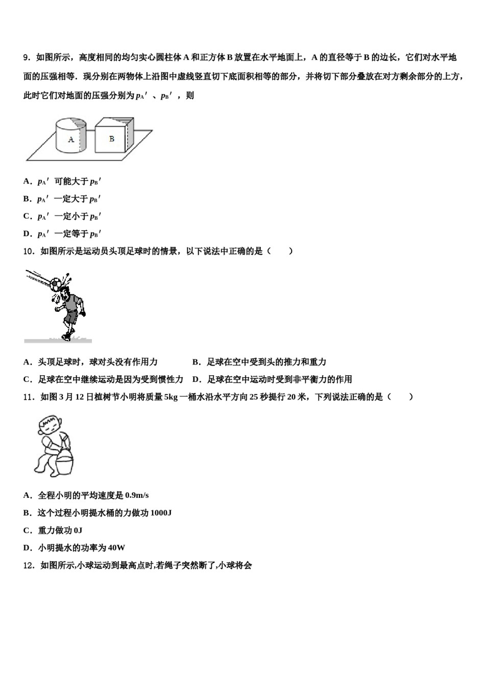 2023-2024学年广东省广州市白云区华师附中新世界学校物理八下期末调研模拟试题含解析.doc_第3页