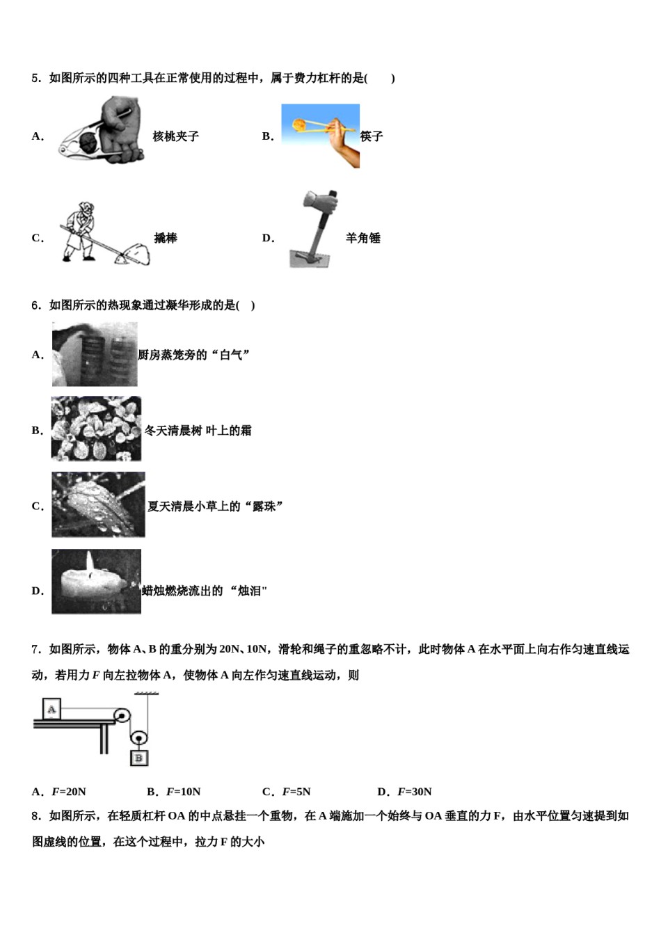 2023-2024学年广东省河口中学八下物理期末联考试题含解析.doc_第2页