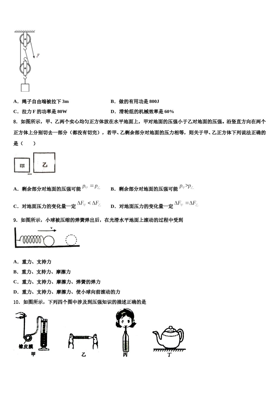 2023-2024学年广东省深圳市育才第二中学八下物理期末质量检测试题含解析.doc_第2页