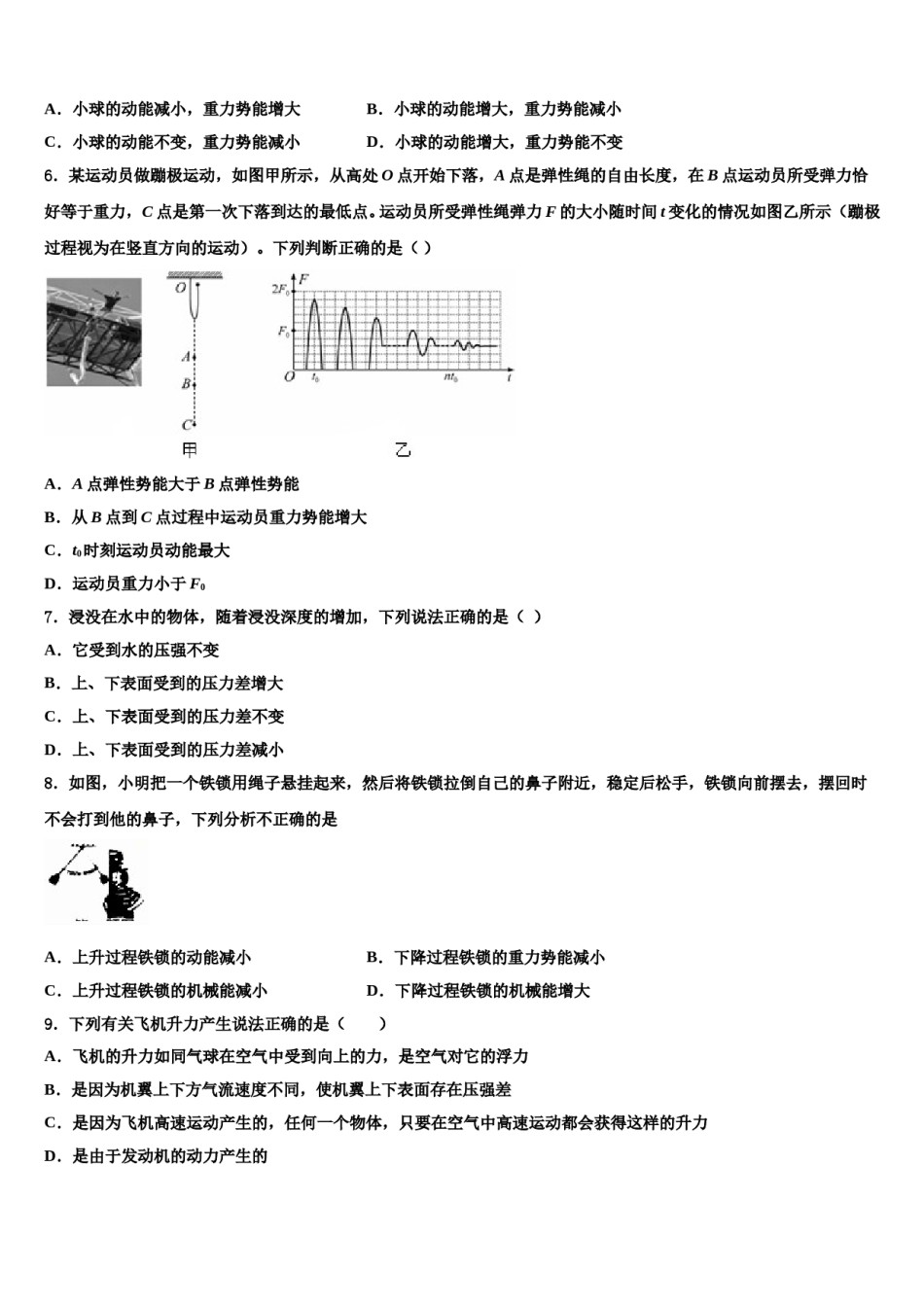 2023-2024学年广东省湛江雷州市物理八下期末联考试题含解析.doc_第2页