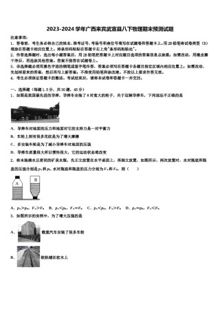 2023-2024学年广西来宾武宣县八下物理期末预测试题含解析.doc