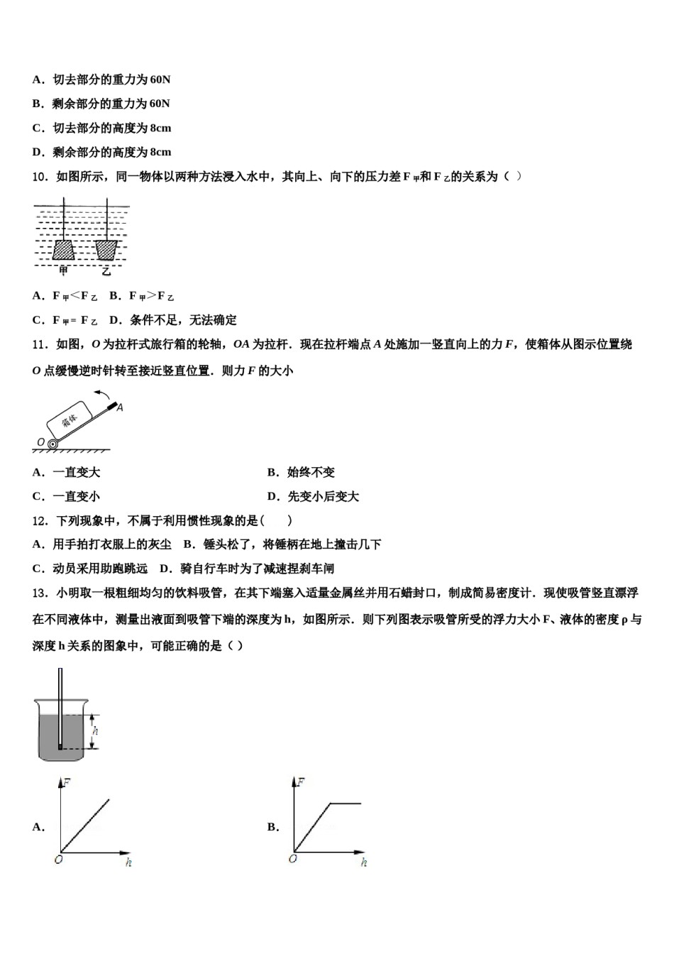 2023-2024学年广西玉林市八年级物理第二学期期末质量检测试题含解析.doc_第3页