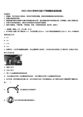 2023-2024学年庐江县八下物理期末监测试题含解析.doc