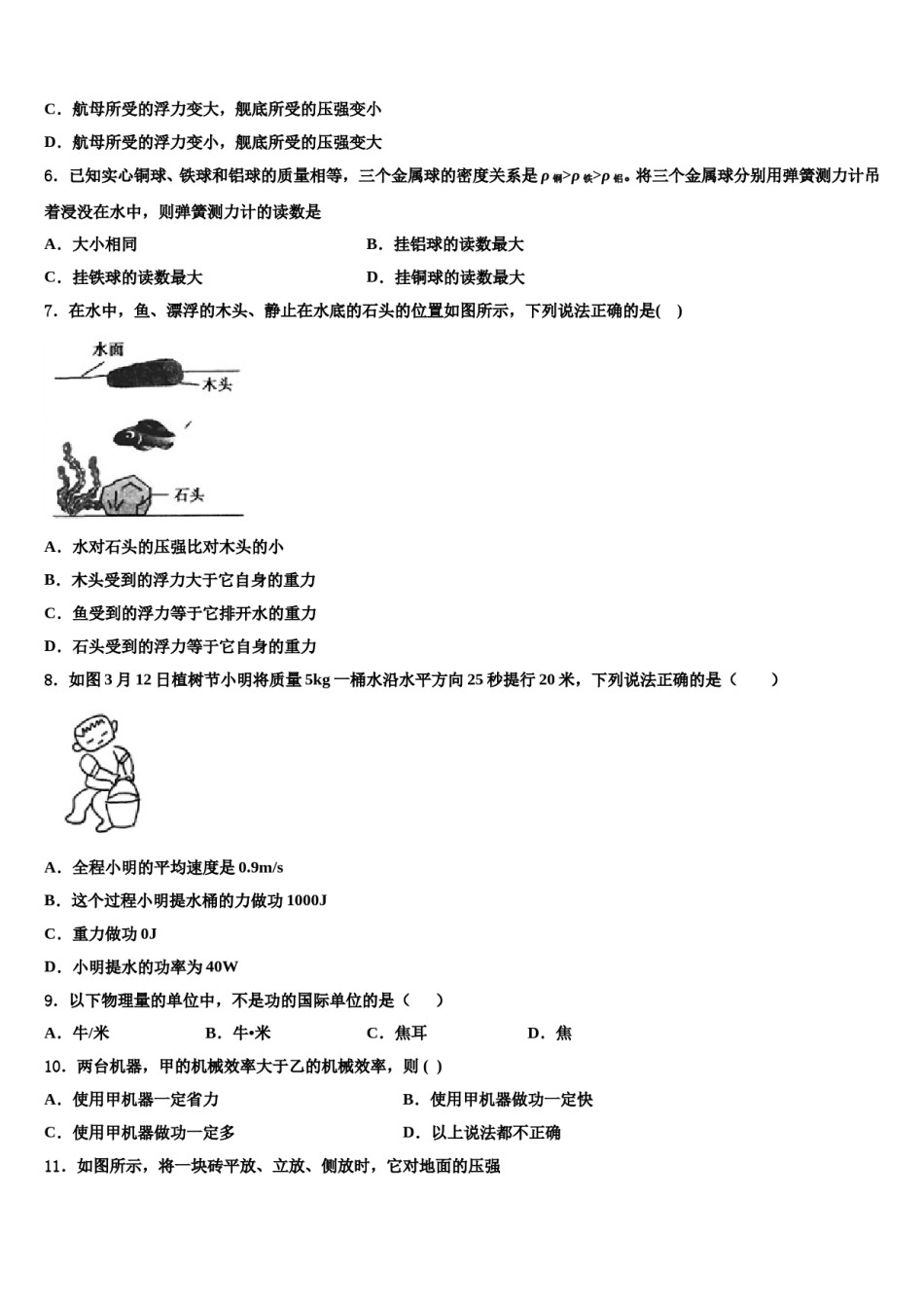 2023-2024学年揭阳真理中学物理八下期末统考模拟试题含解析.doc_第2页