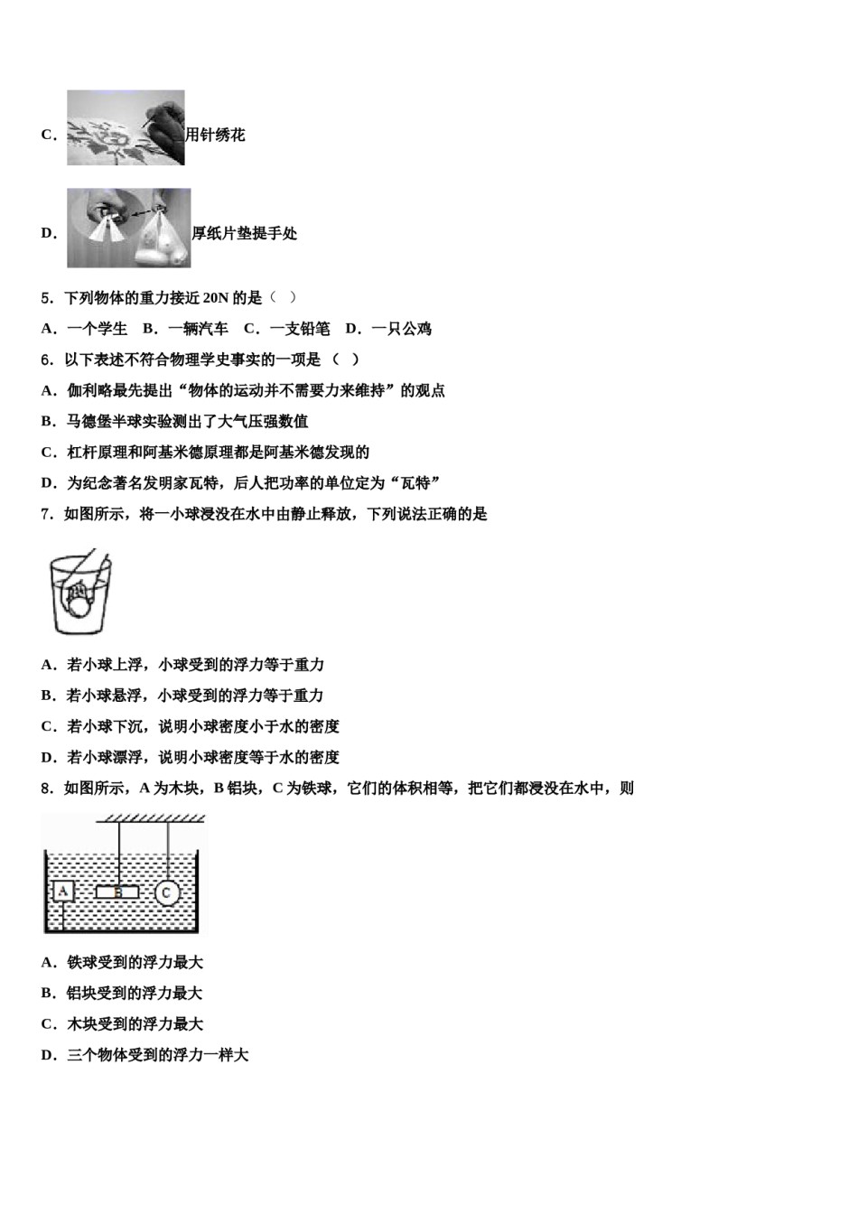 2023-2024学年新乡市重点中学八年级物理第二学期期末复习检测模拟试题含解析.doc_第2页