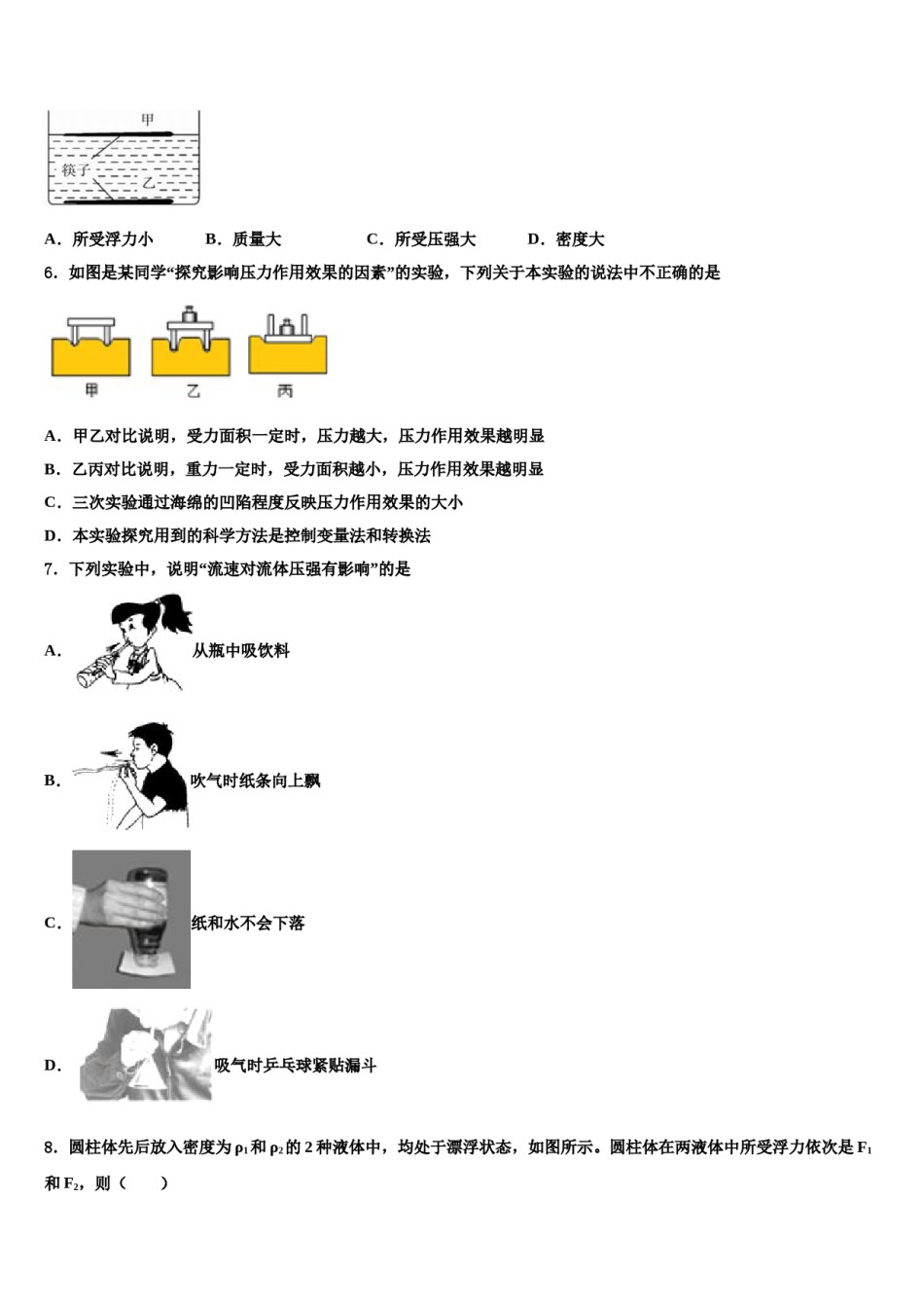 2023-2024学年新疆生产建设兵团二中学物理八下期末质量检测模拟试题含解析.doc_第2页