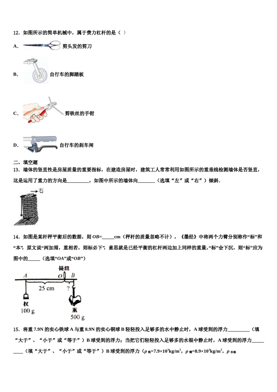 2023-2024学年江苏省南京市二十九中致远校区八下物理期末学业质量监测模拟试题含解析.doc_第3页