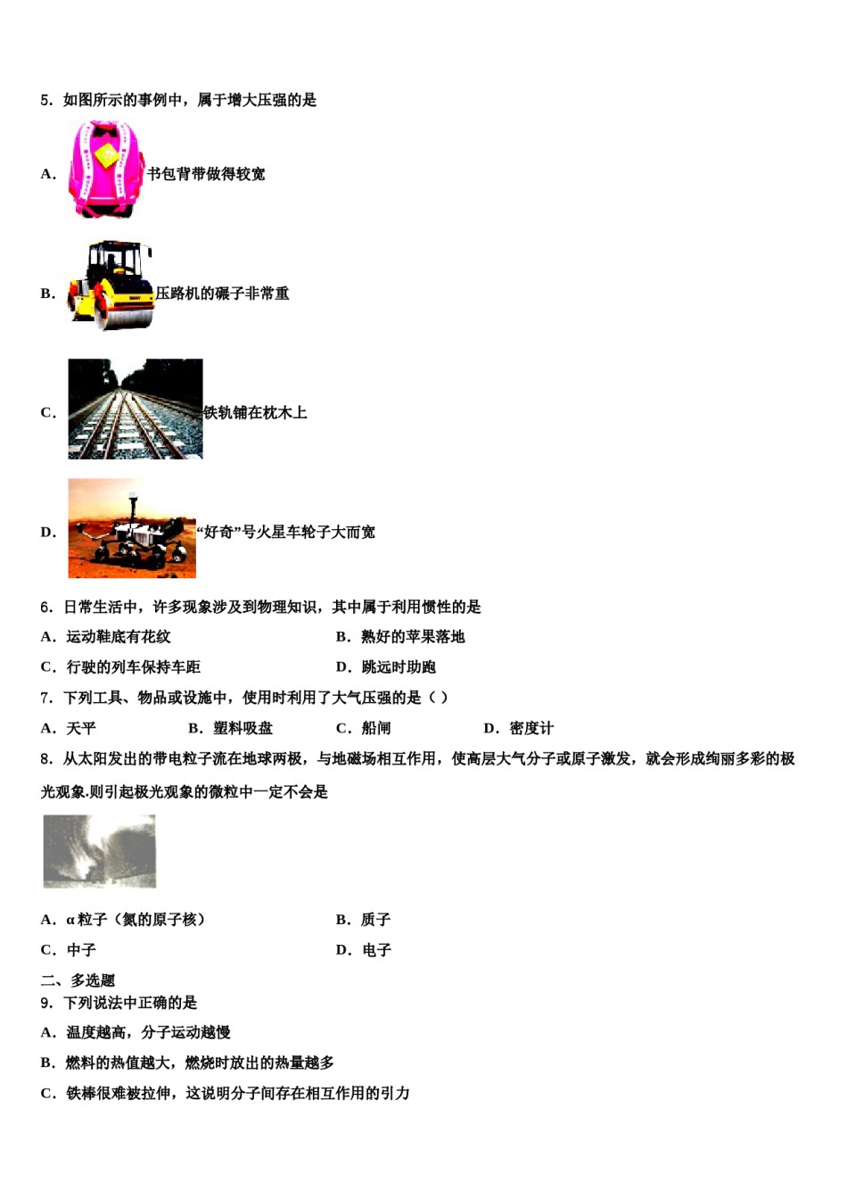 2023-2024学年江苏省南京市南京民办育英第二外国语学校八下物理期末学业水平测试试题含解析.doc_第2页