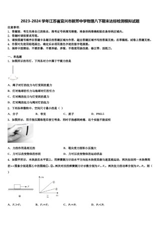 2023-2024学年江苏省宜兴市新芳中学物理八下期末达标检测模拟试题含解析.doc