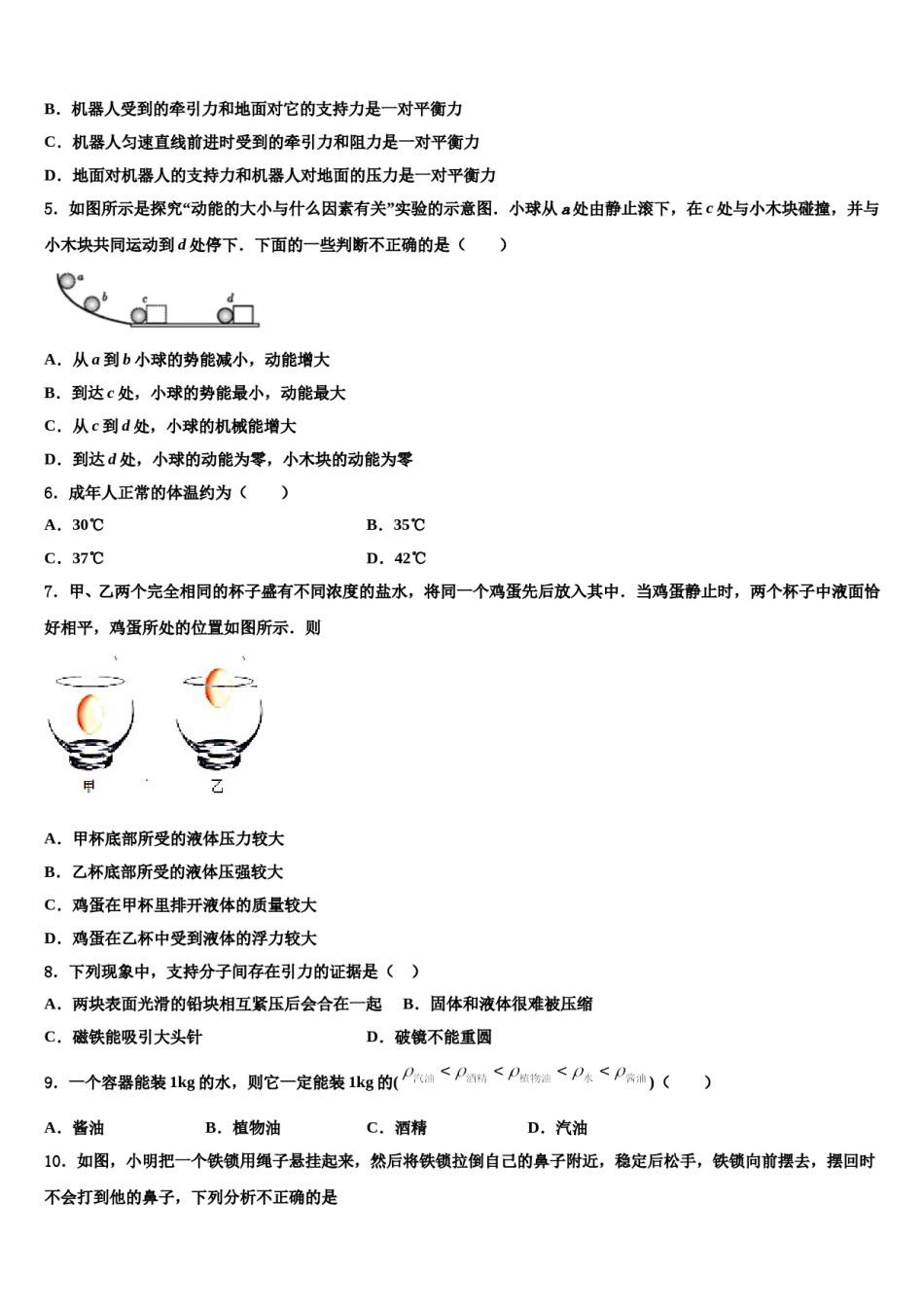 2023-2024学年江苏省灌南县物理八下期末质量跟踪监视模拟试题含解析.doc_第2页
