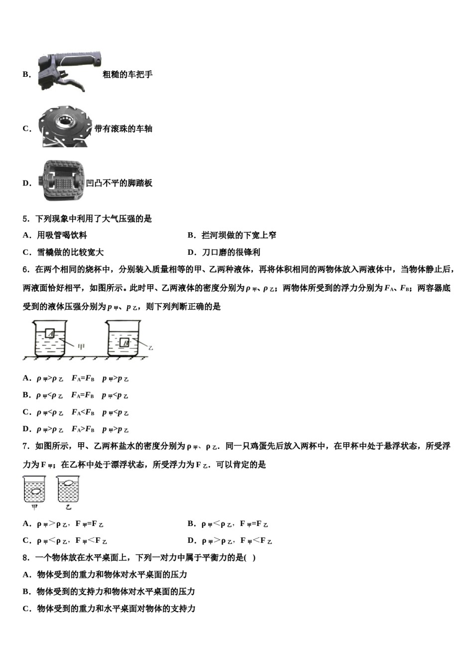 2023-2024学年江苏省苏州工业园区星湖学校八年级物理第二学期期末质量检测试题含解析.doc_第2页