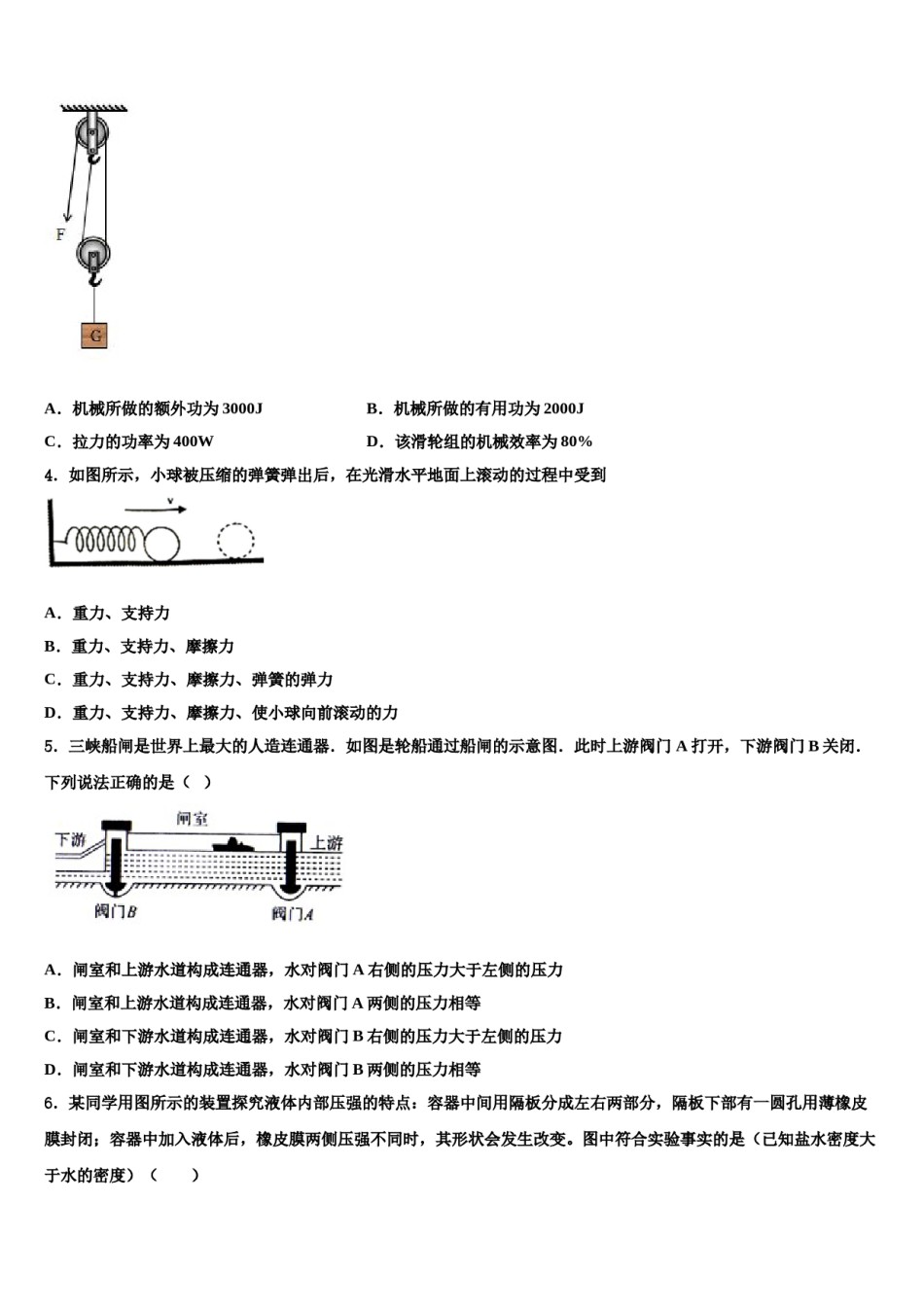 2023-2024学年江苏省苏州市工业园区八下物理期末教学质量检测试题含解析.doc_第2页