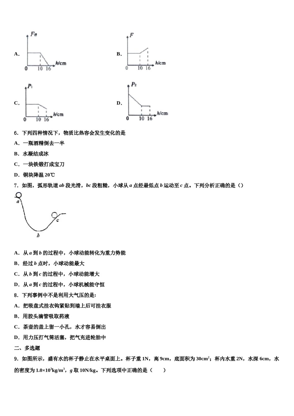 2023-2024学年江苏省镇江市外国语八下物理期末调研试题含解析.doc_第2页