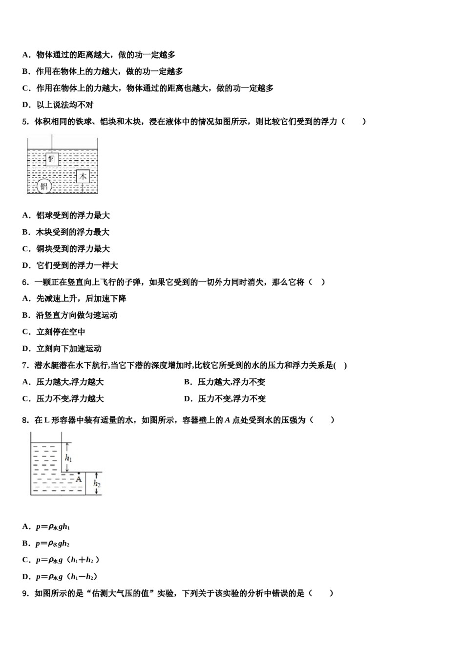 2023-2024学年江西省南昌市心远中学八年级物理第二学期期末质量跟踪监视试题含解析.doc_第2页