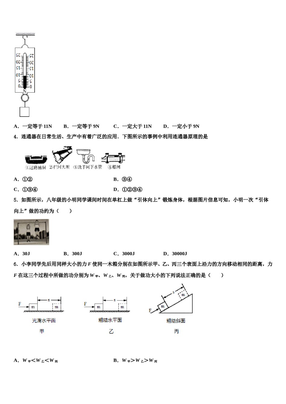 2023-2024学年江西省吉安市白鹭洲中学物理八下期末统考模拟试题含解析.doc_第2页