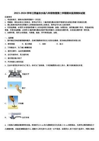 2023-2024学年江西省吉水县八年级物理第二学期期末监测模拟试题含解析.doc