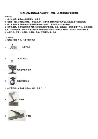2023-2024学年江西省新余一中学八下物理期末预测试题含解析.doc