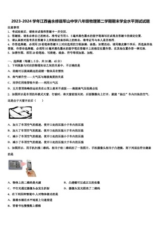 2023-2024学年江西省永修县军山中学八年级物理第二学期期末学业水平测试试题含解析.doc