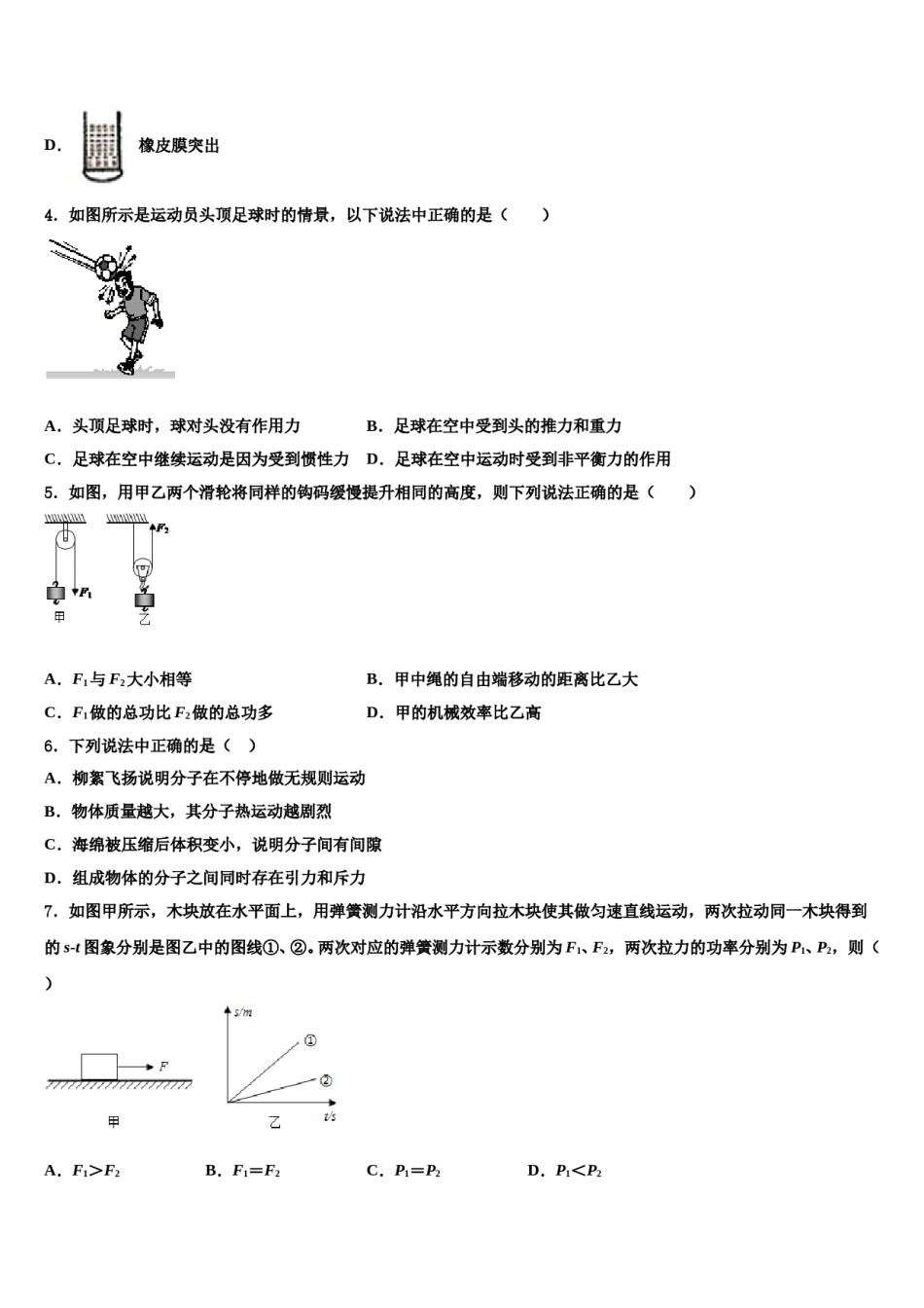 2023-2024学年河北省石家庄市28中学物理八下期末达标检测模拟试题含解析.doc_第2页