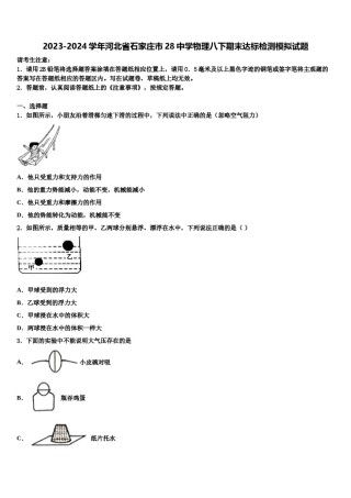 2023-2024学年河北省石家庄市28中学物理八下期末达标检测模拟试题含解析.doc