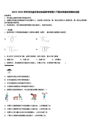2023-2024学年河北省石家庄赵县联考物理八下期末质量检测模拟试题含解析.doc