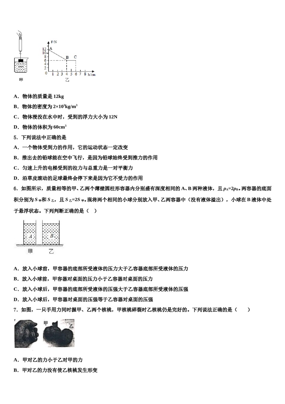 2023-2024学年河北省衡水八年级物理第二学期期末学业水平测试模拟试题含解析.doc_第2页