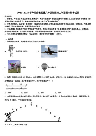 2023-2024学年河南省封丘八年级物理第二学期期末联考试题含解析.doc