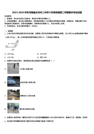 2023-2024学年河南省汝州市二中学八年级物理第二学期期末考试试题含解析.doc