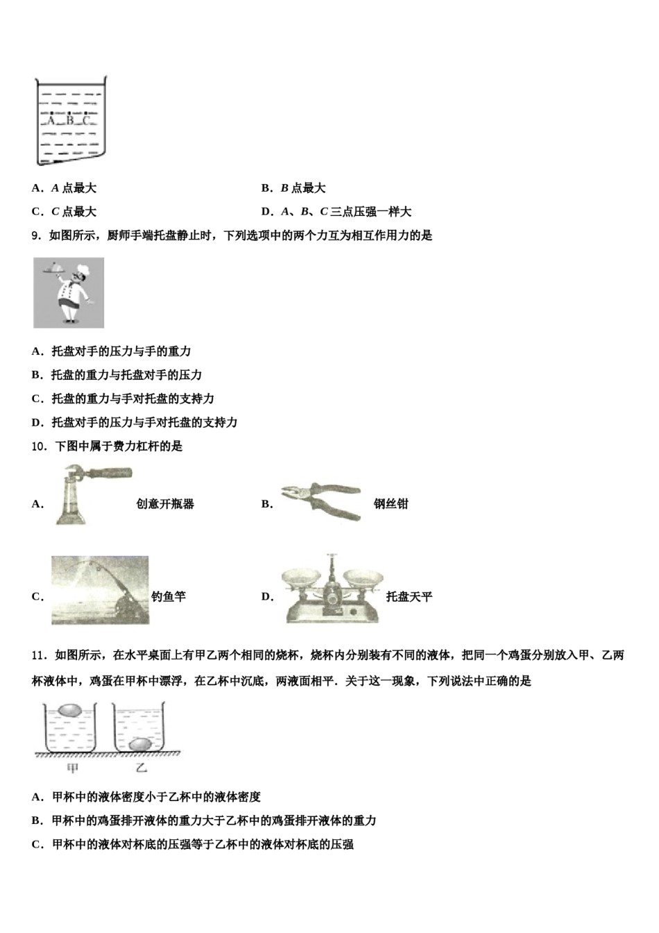 2023-2024学年河南省漯河市八下物理期末质量跟踪监视试题含解析.doc_第3页
