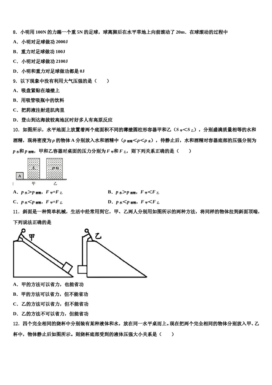 2023-2024学年河南省濮阳市九级八年级物理第二学期期末经典试题含解析.doc_第3页