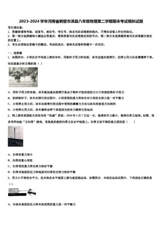2023-2024学年河南省鹤壁市淇县八年级物理第二学期期末考试模拟试题含解析.doc