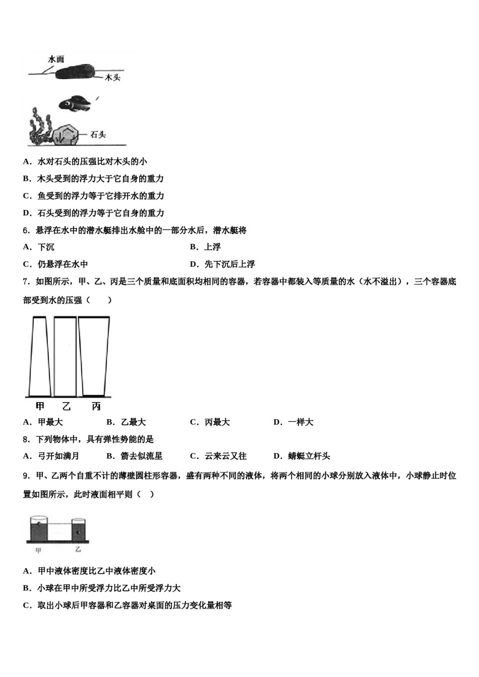 2023-2024学年浙江省杭州市经济开发区八年级物理第二学期期末达标检测模拟试题含解析.doc_第2页