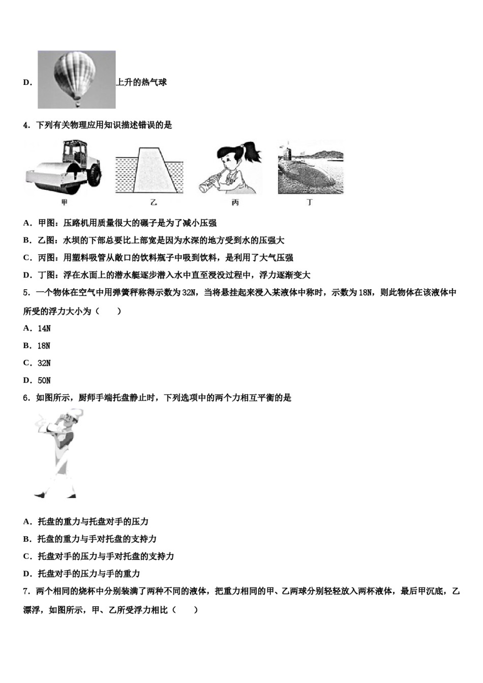2023-2024学年海南省物理八下期末检测模拟试题含解析.doc_第2页