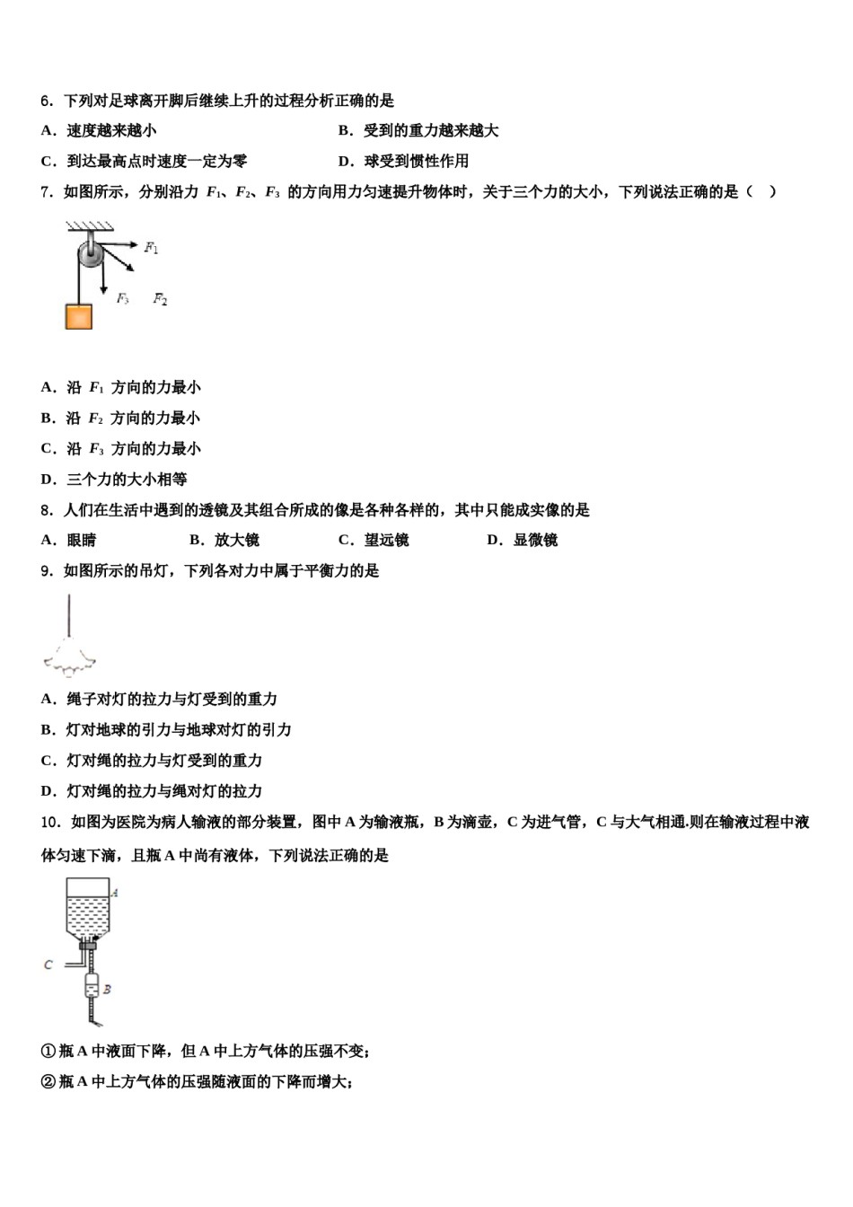 2023-2024学年湖北省利川市谋道镇长坪民族初级中学八年级物理第二学期期末教学质量检测试题含解析.doc_第2页