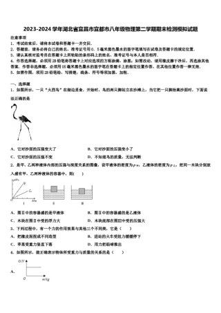 2023-2024学年湖北省宜昌市宜都市八年级物理第二学期期末检测模拟试题含解析.doc