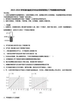 2023-2024学年湖北省武汉市光谷实验等四校八下物理期末联考试题含解析.doc